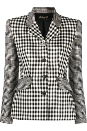 Roberto Cavalli Checked wool-blend blazer