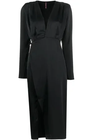 MAISON CLOSE Satin wrap mini dress