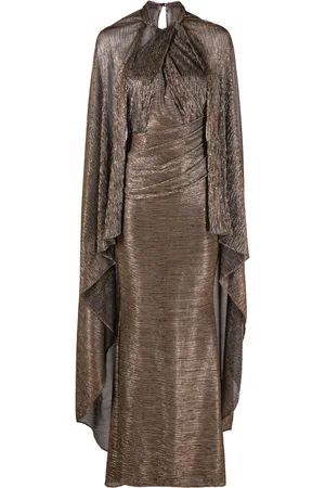 TALBOT RUNHOF Draped metallic voile gown