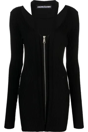 ANDREADAMO V-neck ribbed-knit dress