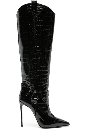 LE SILLA Eva 120mm crocodile-embossed boots