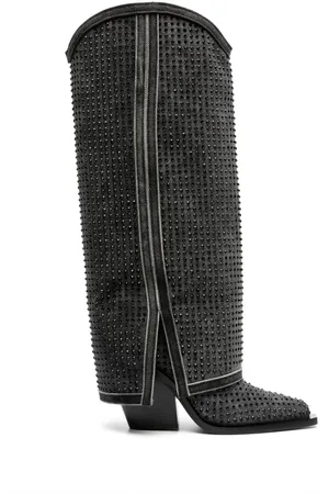 LE SILLA Andy 100mm crystal-embellished boots