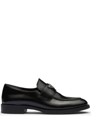 Prada Triangle-logo leather loafers