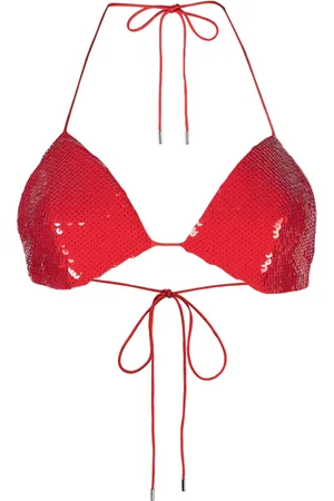 Nué Notes Jade sequined triangle bra top