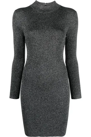 Michael Kors Ribbed-knit lurex dress