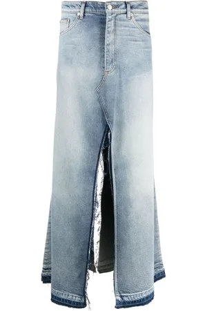 Natasha Zinko Logo-patch frayed-edge skirt