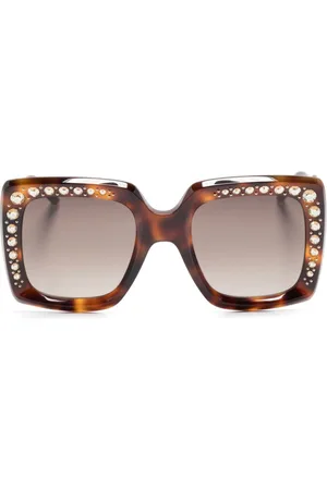 Carolina Herrera Logo-print crystal-embellished sunglasses
