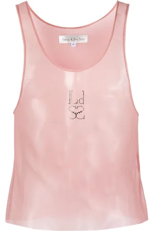 Ludovic De Saint Sernin Rhinestone-embellished sheer tank top
