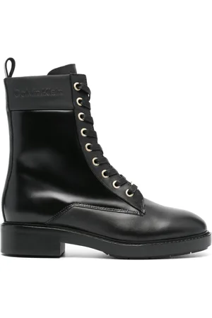 Calvin Klein Logo-plaque leather boots