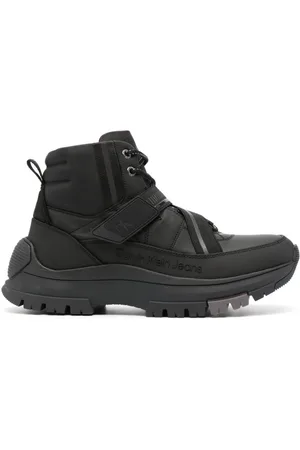 Calvin Klein Logo-embossed leather ankle boots