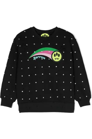 BARROW Logo-print rhinestone-embellished cotton sweatshirt