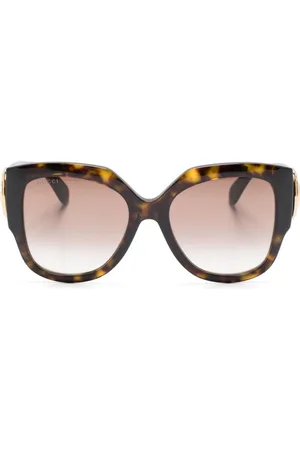 Gucci Logo-plaque round-frame sunglasses
