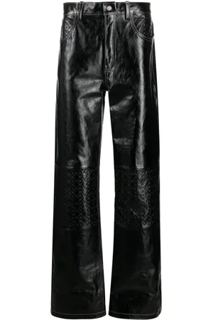 Marine Serre Moonogram leather trousers