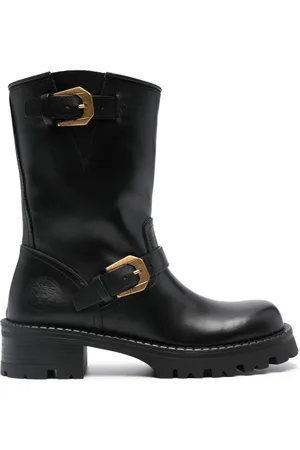 VERSACE Medusa-embossed leather boots