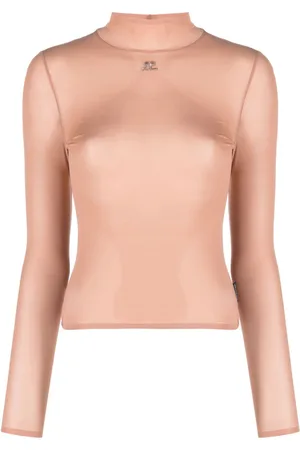 Courrèges Logo-appliqué fine-knit top