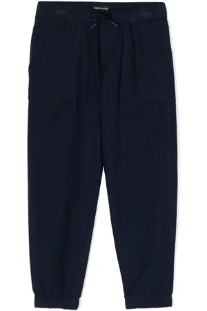 Emporio Armani Logo-plaque drawstring-waistband trousers