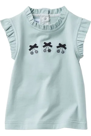 Familiar Bow-detail knitted cotton top