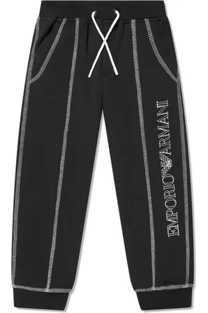 Emporio Armani Logo-embroidered cotton-blend pants