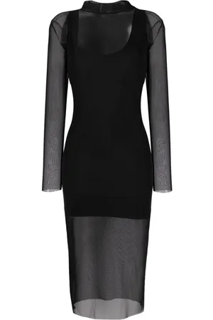 Alchemy Semi-sheer high-neck midi dress