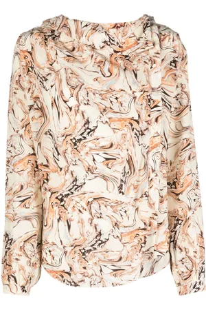 Isabel Marant Tiphaine marble-print silk blouse