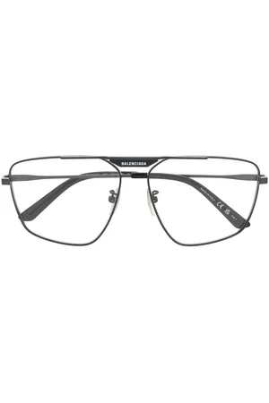 Balenciaga Polished-effect pilot-frame glasses