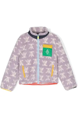The Animals Observatory Logo-embroidered zip-up jacket