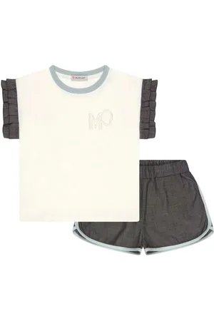 Moncler Logo-embroidered cotton shorts set