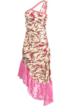 MACCAPANI Albi asymmetric ruched midi dress