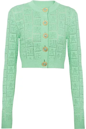 Balmain Monogram open-knit cardigan