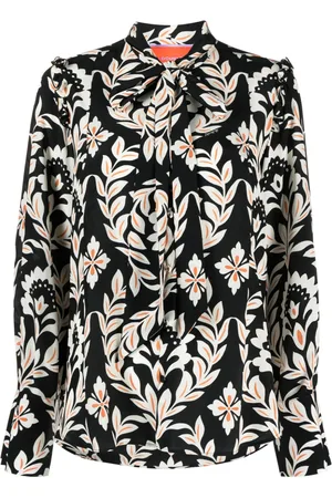 La DoubleJ Ascot floral-print silk shirt
