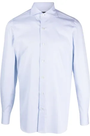 Finamore Spread-collar cotton shirt