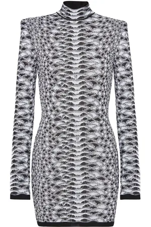 Balmain Python-jacquard knitted minidress