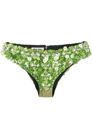 Miu Miu Embroidered beaded silk briefs