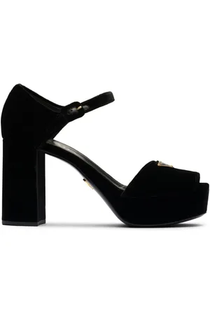 Prada 95mm Plateau velvet platform pumps