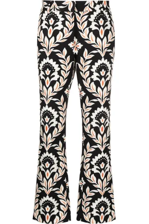 La DoubleJ Floral-print cropped trousers