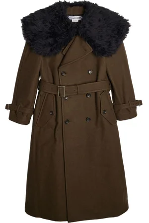 Comme des Garçons Melton faux fur-collar coat