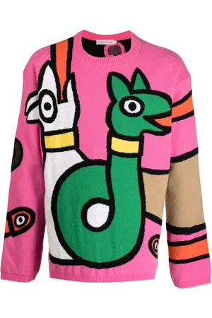 WALTER VAN BEIRENDONCK Viper intarsia-knit wool jumper