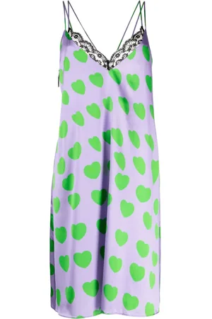 Natasha Zinko Heart-print lace-detail minidress