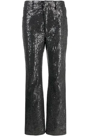 ROTATE High-waisted sequin-embellished jeans