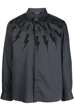 Neil Barrett Thunderbolt-print cotton shirt