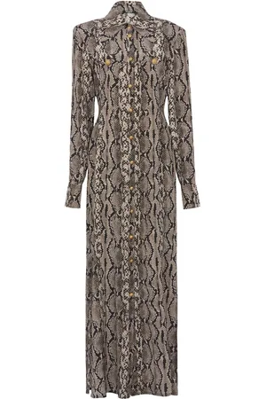 Balmain Snake-print maxi shirt dress