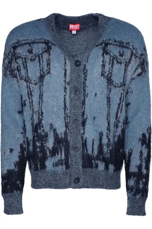 Diesel K-Petalo patterned-intarsia cardigan