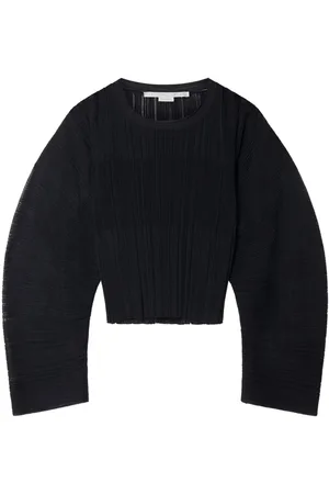 Stella McCartney Fine-knit plissé-effect top