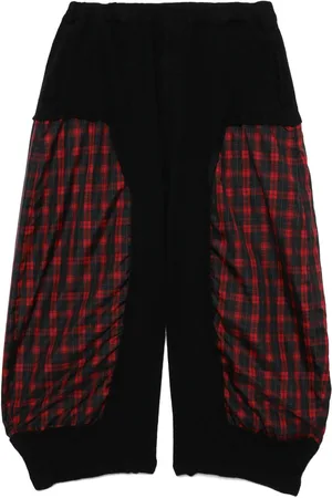 Comme des Garçons Tartan-check panel trousers