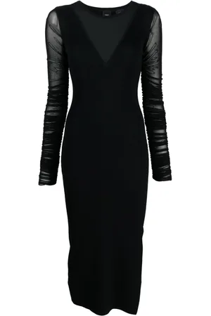 Pinko Panelled ribbed-knit midi dress