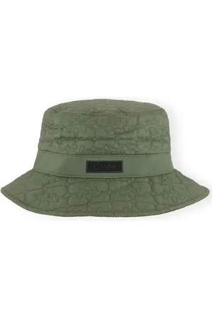Ganni Logo-patch quilted bucket hat