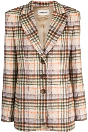 Sonia by Sonia Rykiel Check-pattern notched-lapel blazer