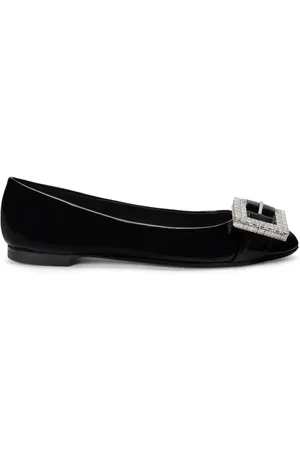 Giuseppe Zanotti Buckle-detail leather balarina shoes