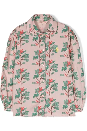 The Animals Observatory Logo-embroidered graphic-print shirt