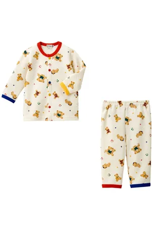 Miki House Teddy bear-print pajama set